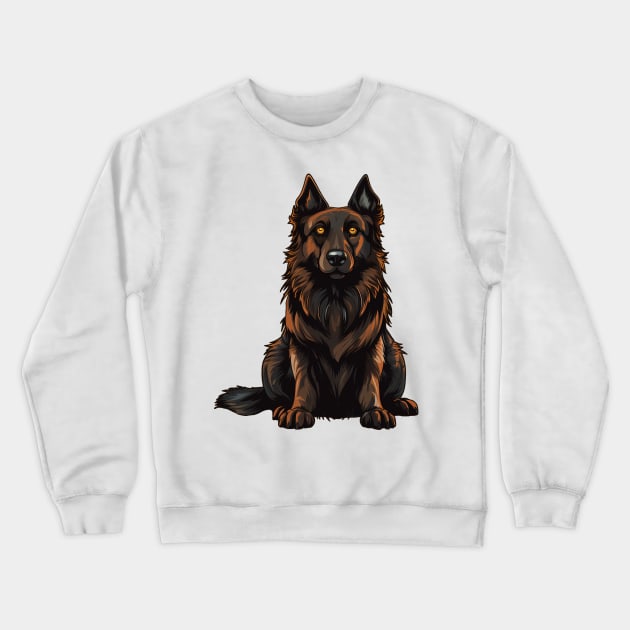 Belgian Tervuren Dog Illustration Crewneck Sweatshirt by whyitsme